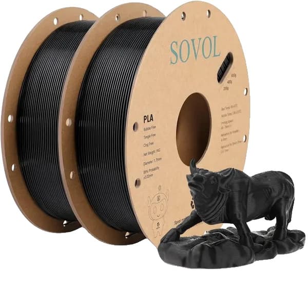 3D-skrivare filament, trådspänning, dimensionell noggrannhet, 2kg Svart