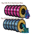 Miniatyrbild 2 av 2: PLA-filament, utan bubblor, 175mm i diameter, 5röd 5blå silkespla
