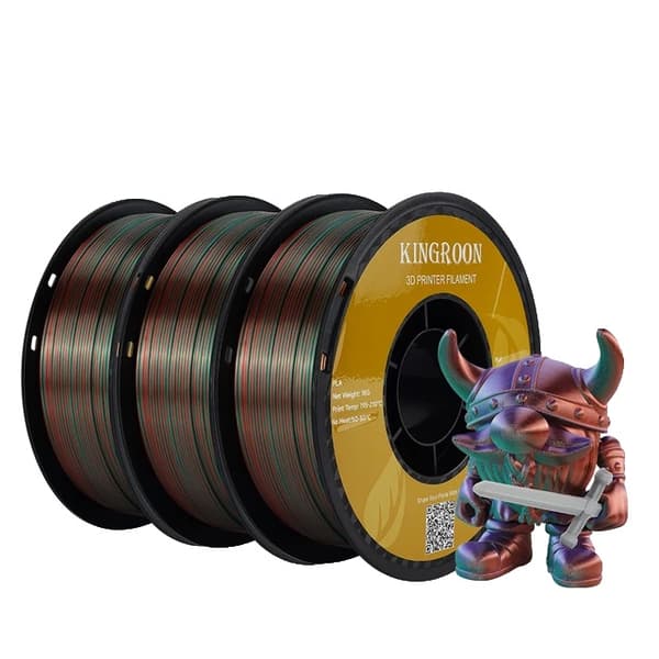 Silk PLA Filament, Tre-Farve, Vakuumforseglet, G-3KG