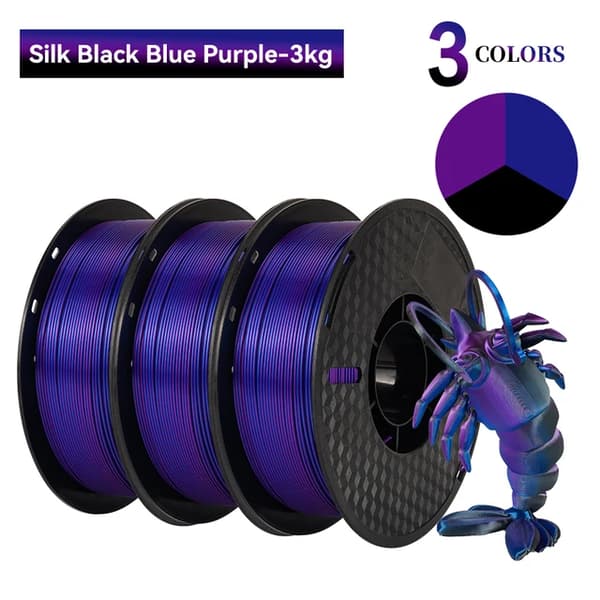 Silk PLA Filament, Tre-Farve, Vakuumforseglet, I-3KG