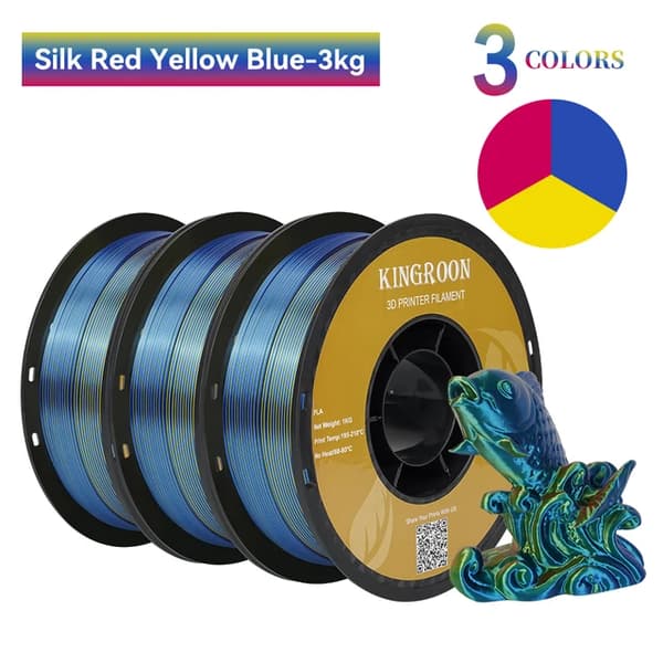Silk PLA-filament, trefärgat, vakuumförpackat, C-3KG