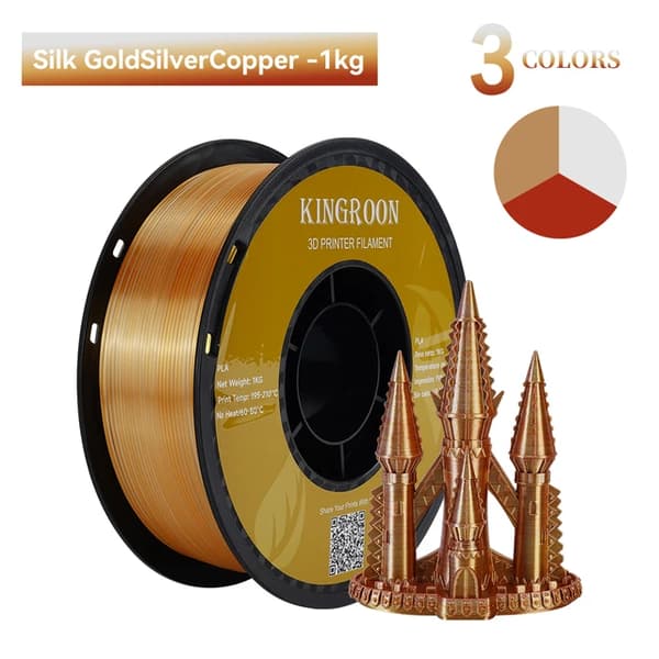 Silk PLA-filament, trefärgat, vakuumförpackat, F-1KG