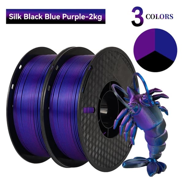 Silk PLA-filament, trefärgat, vakuumförpackat, I-2KG