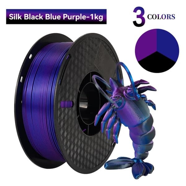 Silk PLA-filament, trefärgat, vakuumförpackat, I-1KG