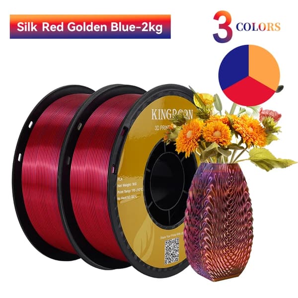 Silk PLA Filament, Tre-Farve, Vakuumforseglet, H-2KG