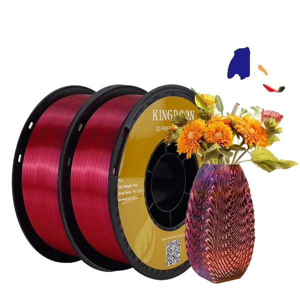 Silk PLA Filament, Tre-Farve, Vakuumforseglet, H-2KG