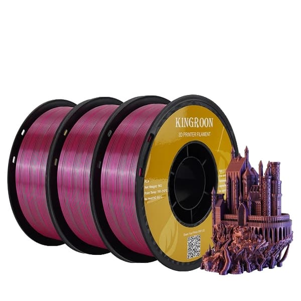 Silk PLA-filament, trefärgat, vakuumförpackat, E-3KG
