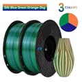 Miniatyrbillede 2 af 2: Silk PLA Filament, Tre-Farve, Vakuumforseglet, J-2KG