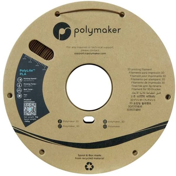 Polymaker PA02052 PLA filament hög styvhet, hög draghållfasthet 1,75 mm 1000 g brun PolyLite™ 1 st.