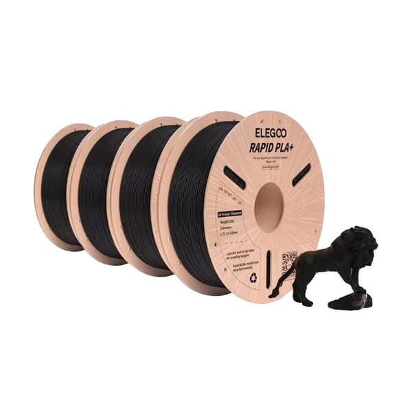 3D-printer filament, sort farve, 1,75 mm diameter, forbedret styrke og sejhed,Sort 4kg