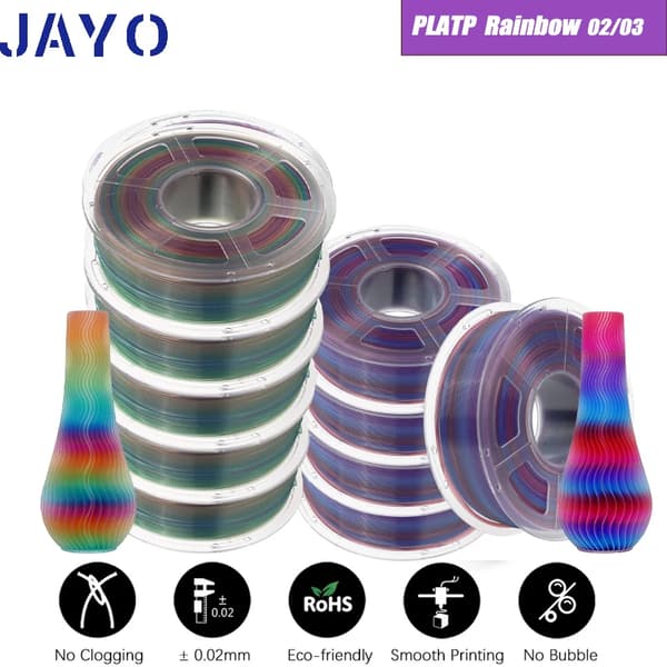 3D-printer filament, 1,75 mm diameter, ingen bobler, miljøvenligt materiale,PLA TP 10RB 02 03