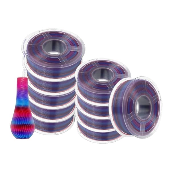 3D-skrivarfilament, 1,75 mm diameter, inga bubblor, miljövänligt material,PLA TP 10Regnbåge 02