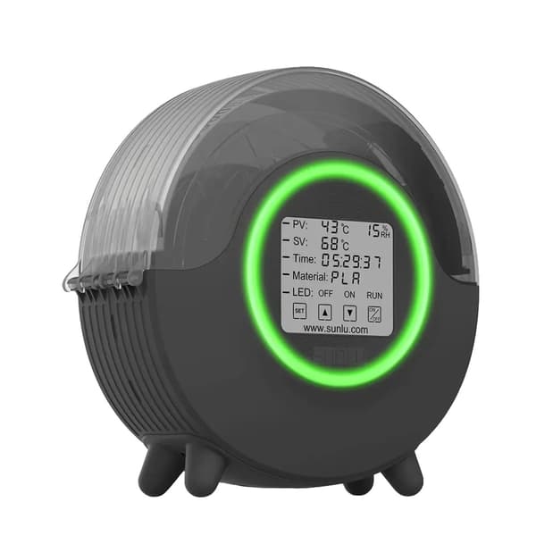 Filament Tørrer Kasse, LCD Skærm, Dobbelt Temperatur Prober,EU STIK, Sort