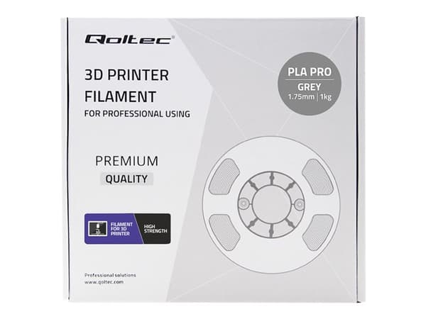 Qoltec Professional - Grå - 1 kg - boks - PLA Pro-filament (3D)