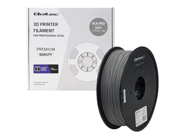 Qoltec Professional - Grå - 1 kg - boks - PLA Pro-filament (3D)