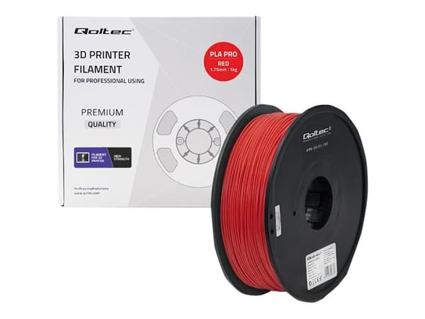 Qoltec Professional - Punainen - 1 kg - laatikko - PLA Pro filamentti (3D)