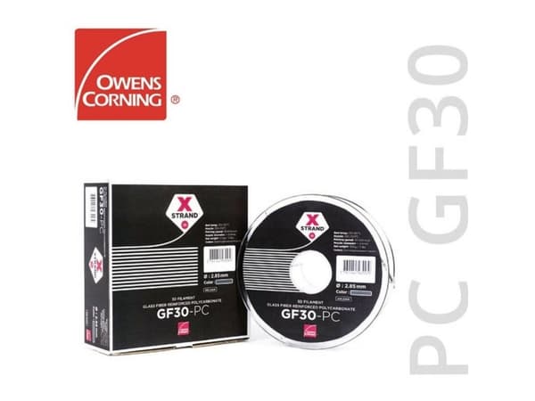 Owens Corning FIXD-1000-001 Xstrand GF30 Filament PC UV kestävä 1,75 mm 500 g Musta 1 kpl