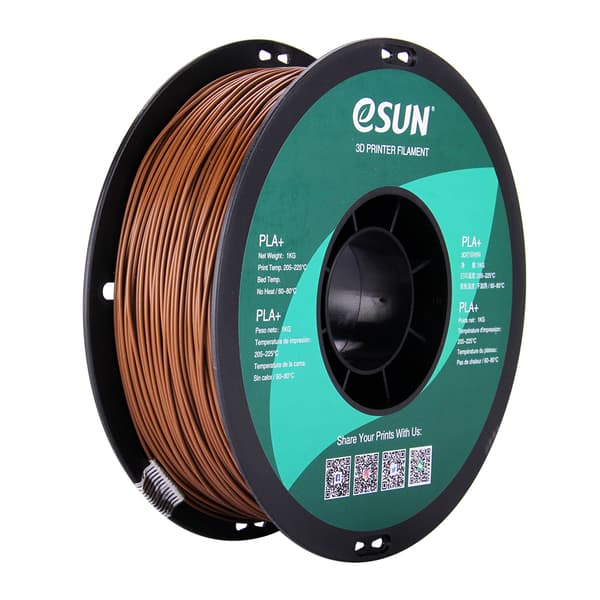 Filament eSUN 1kg PLA+ 1,75mm för 3D-skrivare brun, extra stark
