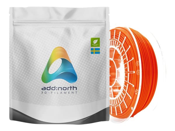 add:north E-PLA - Gjennomsiktig oransje - 750 g - PLA-filament (3D)