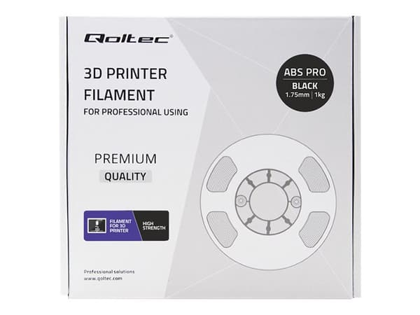 Qoltec Professional - Sort - 1 kg - boks - ABS PRO filamentti (3D)