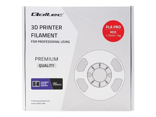 Qoltec Professional - Röd - 1 kg - box - PLA Pro-glödtråd (3D)