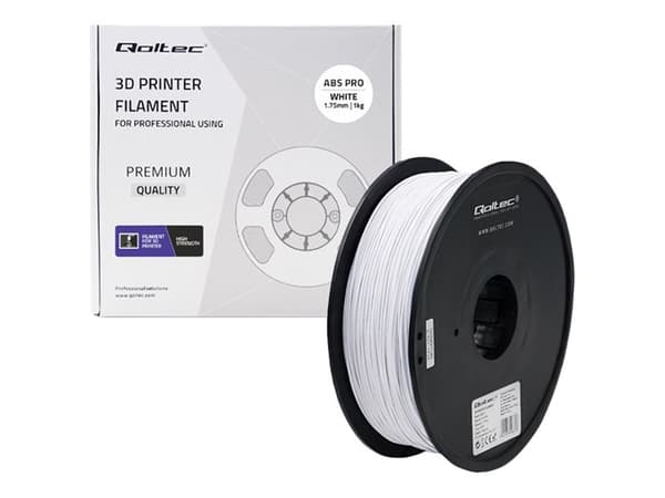 Qoltec Professional - kylmä valkoinen - 1 kg - laatikko - ABS PRO filamentti (3D)