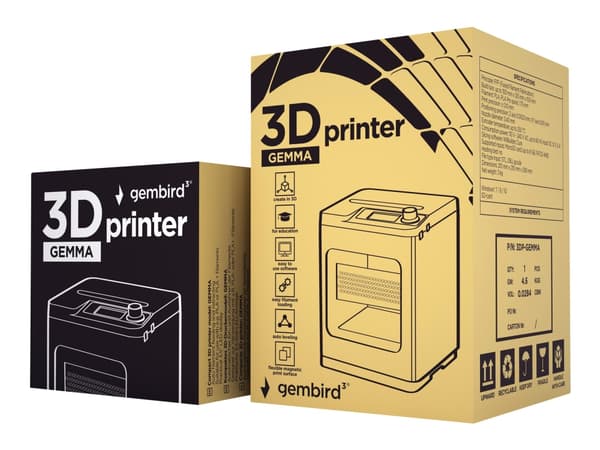 Gembird 3DP-GEMMA - 3D-skriver - FFF - byggstørrelse opptil 120 x 110 x 100 mm - lag: 0.1 mm - USB