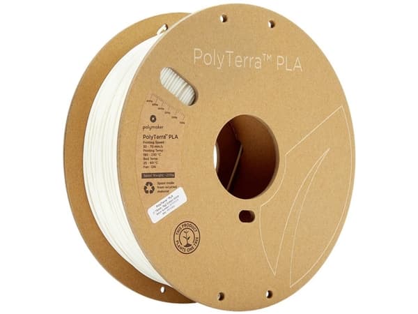 Polymaker 70822 PolyTerra PLA Filament PLA-plast #####geringerer Kunststoffgehalt, vandopløselig 1.75 mm 1000 g Hvid (mat) 1 stk