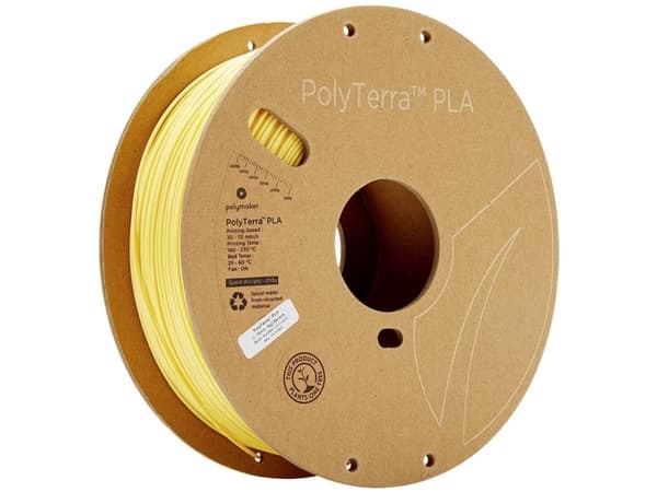 Polymaker 70865 PolyTerra PLA Filament PLA-plast med lavere kunststofindhold 1.75 mm 1000 g Pastelgul (mat) 1 stk