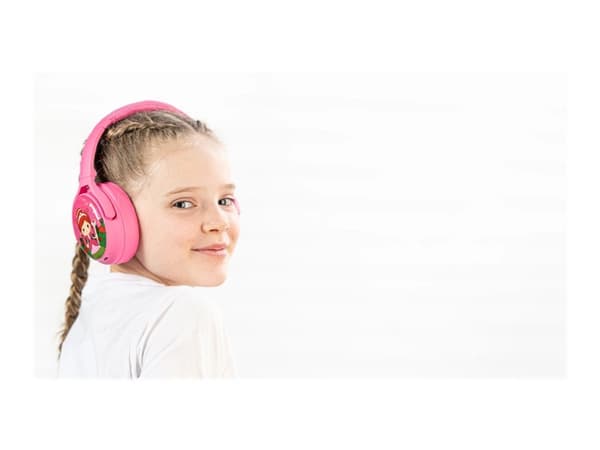 Onanoff BuddyPhones Cosmos+ - Hodesett - full størrelse - trådløs, kablet - aktiv støydemping - rosenrosa