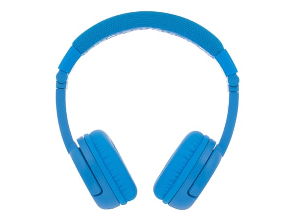 Onanoff BuddyPhones PLAY+ - Hodetelefoner med mikrofon - on-ear - Bluetooth - trådløs, kablet - kjølig blå