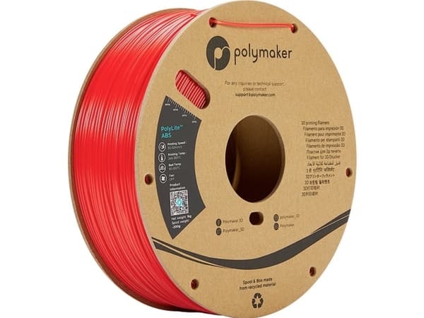 Polymaker PE01004 PolyLite Filament ABS-plast lugtsvag 1.75 mm 1000 g Rød 1 stk