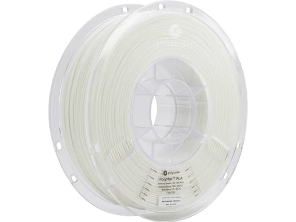 Polymaker PA06002 PolyMAX Tough Filament PLA-plast høj grad af stivhed, høj grad af trækstyrke, slagfast 1.75 mm 750 g Hvid 1 stk