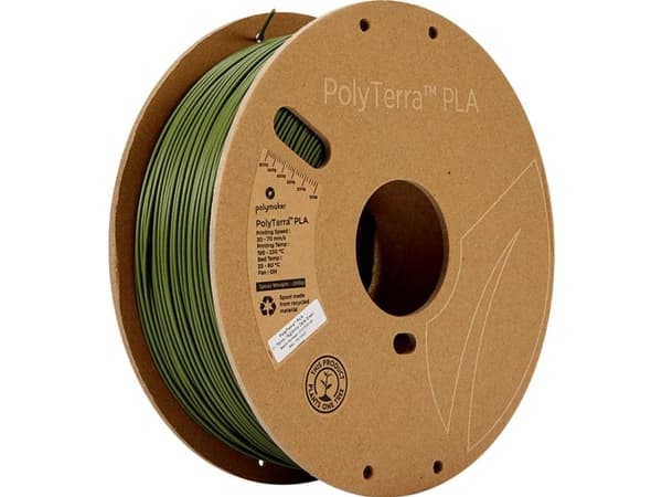 Polymaker 70957 PolyTerra Filament PLA-plast med lavere kunststofindhold 1.75 mm 1000 g Militær-mørkegrøn 1 stk