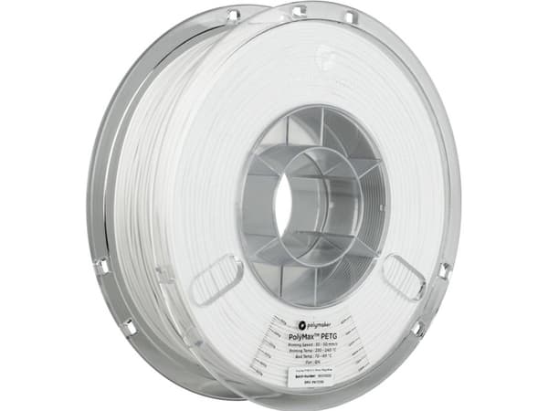 Polymaker PB02002 PolyMAX Tough Filament PETG høj grad af stivhed, Varmebestandig, slagfast 1.75 mm 750 g Hvid 1 stk