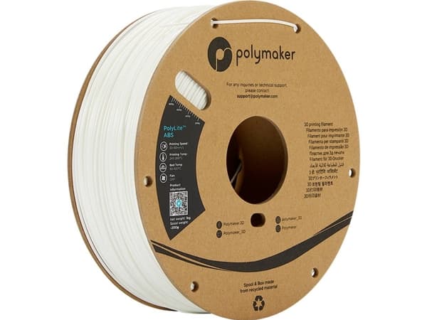 Polymaker PE01002 PolyLite Filament ABS-muovi #####low haju 1,75 mm 1000 g valkoinen 1 kpl