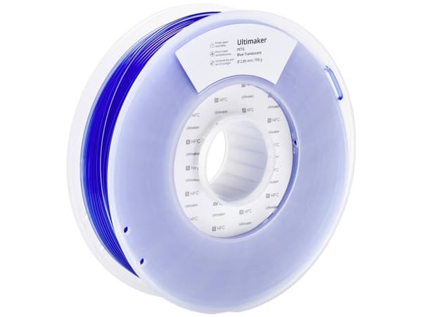 UltiMaker 227335 Filament PETG kemisk bestandig, Varmebestandig 2.85 mm 750 g Blå (translucent) 1 stk