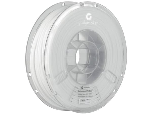 Polymaker PC02002 Polymax Tough Filament PC høj grad af stivhed, Varmebestandig, slagfast 1.75 mm 750 g Hvid 1 stk