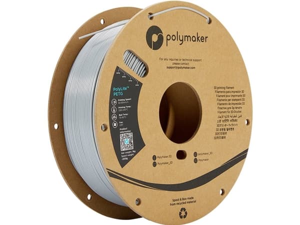 Polymaker PB01003 PolyLite Filament PETG #####hitzebeständig, #####hohe Zugfestigkeit 1.75 mm 1000 g Grå 1 stk