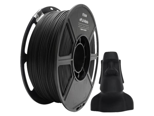 ESUN ePLA-Matte Black Filament PLA-mat 1.75 mm 1 kg Sort (mat) 1 kg