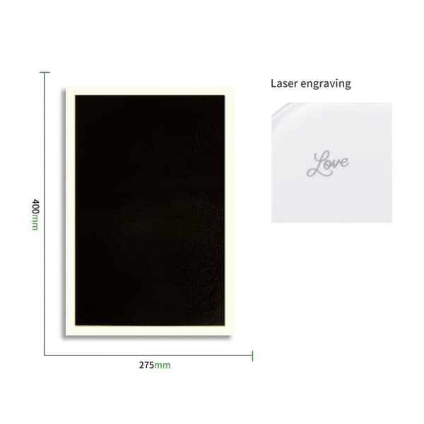 Sort lasergraveringsmærkepapir (4 stk)