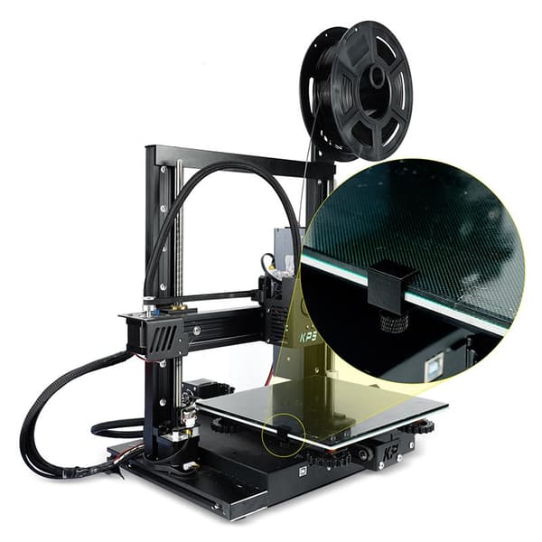 3D-skriverklemmer for glassseng 4 pakker Sort