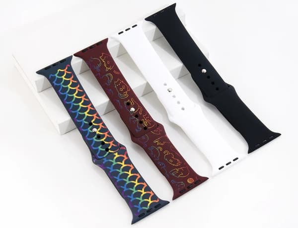 Rainbow Silicone Apple Watch Bands S/M