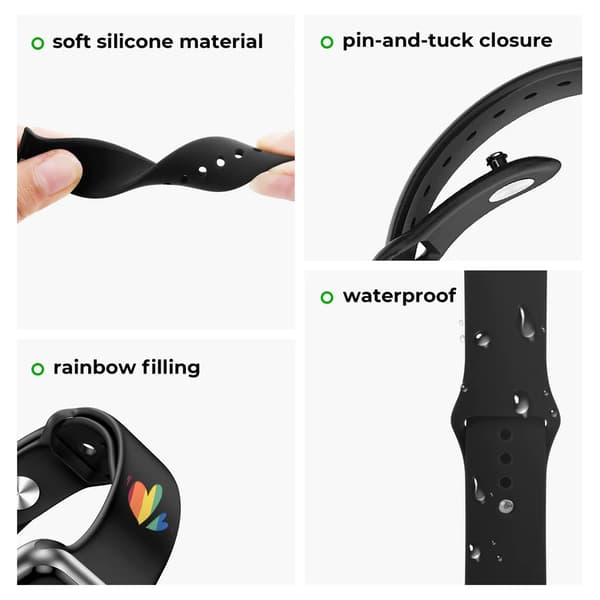 Rainbow Silicone Apple Watch Bands M/L