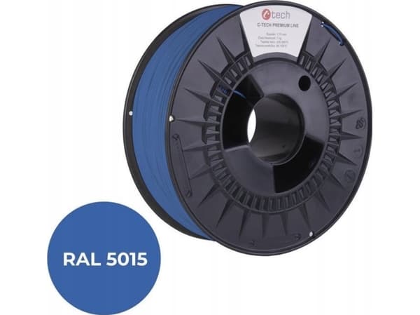3D C-TECH PREMIUM LINE PETG filament RAL5015 1,75mm 1kg Sky blue