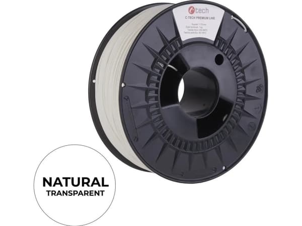 C-Tech C-TECH Utskriftsfilament PREMIUM LINE, PLA, naturlig, 1,75 mm, 1 kg
