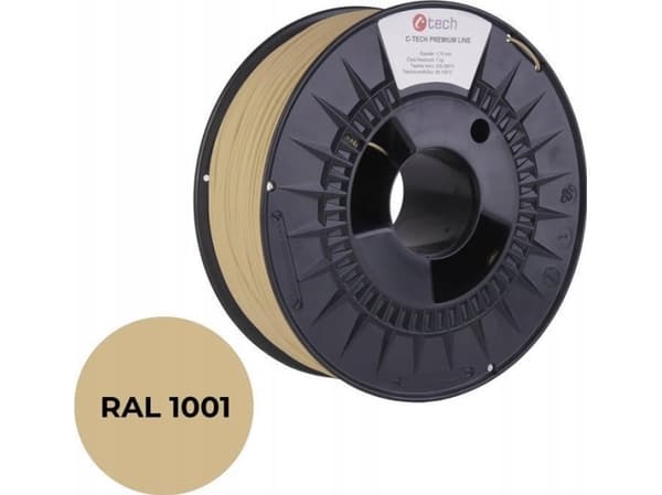 C-Tech C-TECH Trycksträng (filament) PREMIUM LINE, PETG, beige, RAL1001, 1,75mm, 1kg