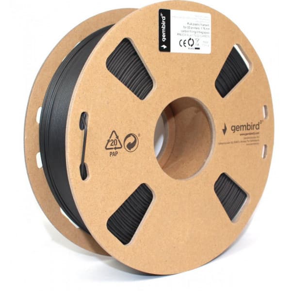 Gembird 3D -PLA -utskriftstråd, 1,75 mm, kolfiber