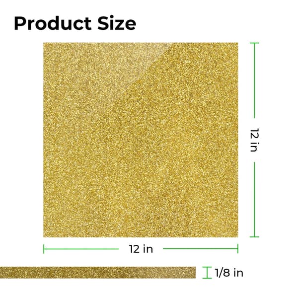 xTool 3mm Akryl Guld Glitter 30x30 - 2stk