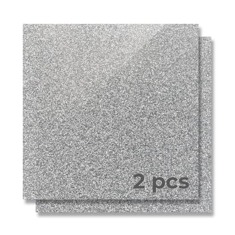 xTool 3mm Akryl Sølv Glitter 30x30 - 2stk